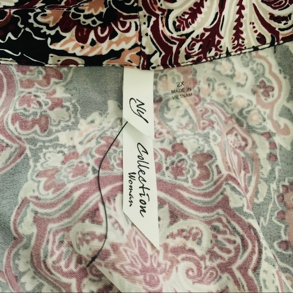 NYCollection Paisley Print Belted Jumpsuit Size 2X - Picture 8 of 9